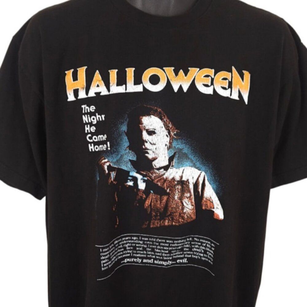Halloween T Shirt Mens Size XL Black Michael Myers Horror Movie John Carpenter